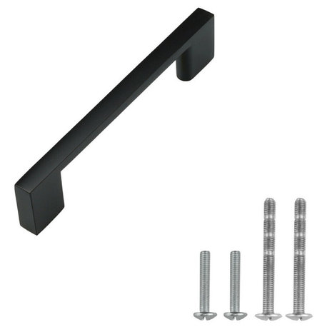 Matte Black Handle Pull 3-3/4" (96mm) Hole Centers, 4-3/4" Overall Length