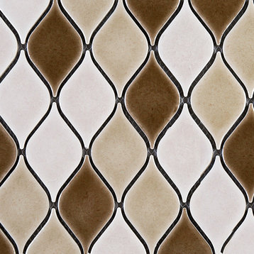 13.5"x10.88" Navi Mosaic Tile Sheet, Brown