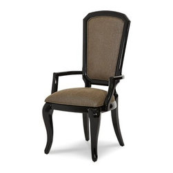 AICO Furniture - After Eight Arm Chair in Black Onyx (Set of 2) - 19004-88 - Fabric