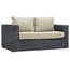 Canvas Antique Beige Summon 9 Piece Outdoor Patio Sunbrella Sectional Set