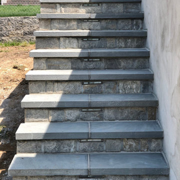 Terraced Walls, Block Shed/Deck, Thermal Flagstone Patio/Walk, & Yard Re-Grading