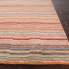 Hand-Knotted Soft Hand Wool/ Art Silk Red/Blue Area Rug ( 3.6X5.6 )