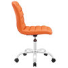 Modway Ripple Modern Vinyl Armless Mid Back Office Chair in Orange