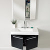 35.38" Vista Black Vanity, Medicine Cabinet Tusciano Chrome Faucet