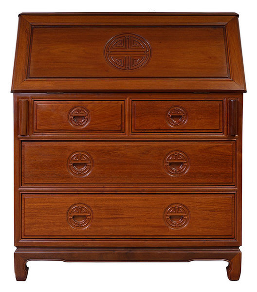 Consigned Chinese Antique Carved Rosewood Secretary Writing Desk Consigned Chinese Antique Carved Rosewood Secretary Writing Desk 16lp74