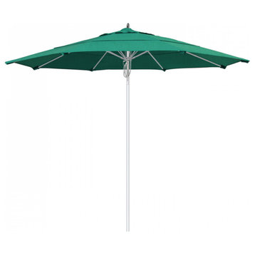 11' Patio Umbrella Silver Pole Fiberglass Rib Pulley Lift Sunbrella, Spectrum Aztec