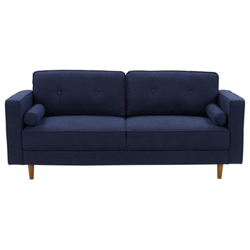 CorLiving Mulberry Fabric Upholstered Modern Sofa, Navy Blue