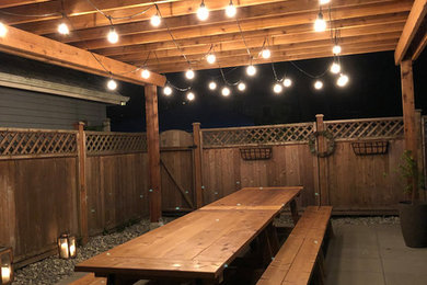 Example of a mountain style home design design in Vancouver