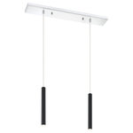Z-Lite - Z-Lite 917MP12-MB-LED-2LCH Forest 2 Light Island/Billiard in Matte Black - Full of modern charm, this two-light pendant light features a windchime-inspired silhouette. Elongated lines in a matte black finish cast a soft glow.