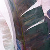 Colorful Palms I Art Print on Canvas- Hunter Green, Dark Blue, Pastel Framed