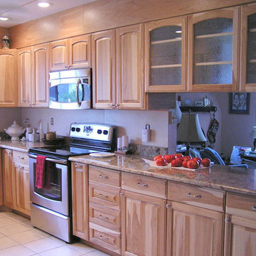 Custom Kitchen. Hickory wood cabinets and doors