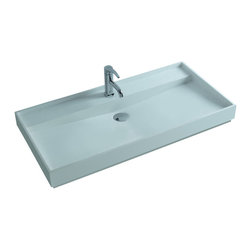 ADM Bathroom Design - ADM Rectangular Countertop Sink, White, 24", Matte White - Bathroom Sinks