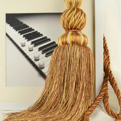6 Colors QYM30 Polyester and Acrylic Curtain Tassel Tie Backs in Brown Color - Window Treatment Accessories