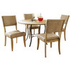 Hillsdale Charleston 5-Piece Round Dining Room Set with Parsons Chair