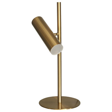 6W Table Lamp, Aged Brass With Frosted Acrylic Diffuser