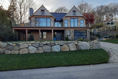 Example of a transitional exterior home design in New York
