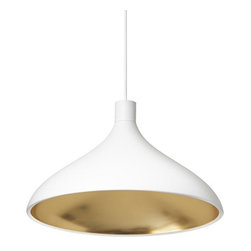 Pablo Brass Swell String Single Wide Pendant Light White / Brass - Pendant Lighting