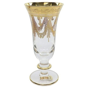 Interglass Italy 2pc Luxury Crystal Glasses, 24K Gold-Plated (Champagne)
