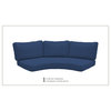 6" High Back Cushions for Curved Armless Sofa