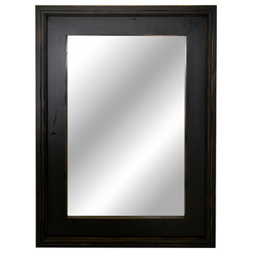 Black Wall Mirror Alpine Overmantle Mirror, 18x22