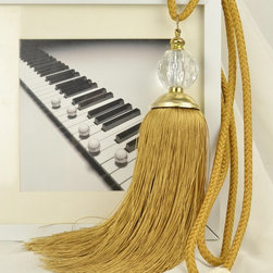 5 Colors QYM21 Polyester and Acrylic Curtain Tassel Tie Backs in Yellow Color - Window Treatment Accessories