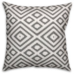 DDCG - Gray Ikat 18x18 Throw Pillow - With a touch of rustic, a dash of industrial, and a pinch of modern elegance, this throw pillow helps you create a warm and welcoming space in your home. The durable fabric of this item ensures it lasts a long time in your home. The result is a quality crafted product that makes for a stylish addition to your home.