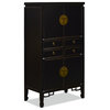 Distressed Black Elmwood Chinese Ming Armoire
