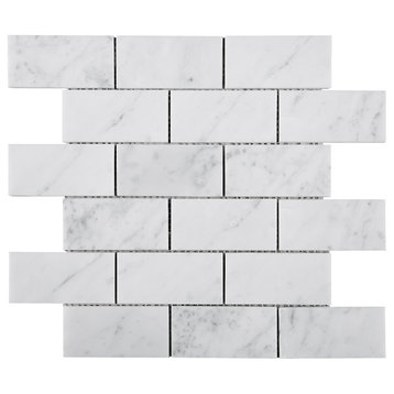 11.75"x11.75" Kirra Carrara Marble Mosaic Tile Sheet