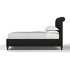Empire Vintage Leather Scroll Bed, Queen Black Jack