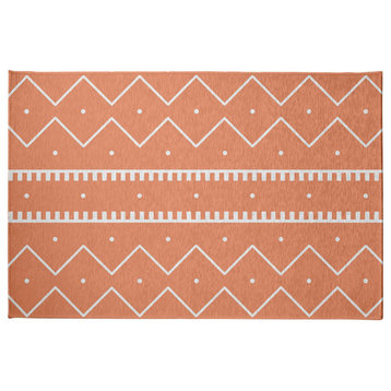 Mudcloth Chenille Rug, Coral, 4'x6'