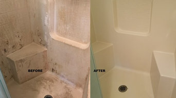 Before and after of shower bathtub
