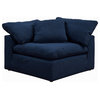 Sunset Trading Puff 3-Piece L-Shaped Fabric Slipcover Sectional in Navy