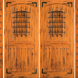 Double Door with Two Sidelites Front Prehung Alder,, Speakeasy - Front Doors