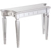 Glenview Glam Mirrored Console Table - Matte Silver