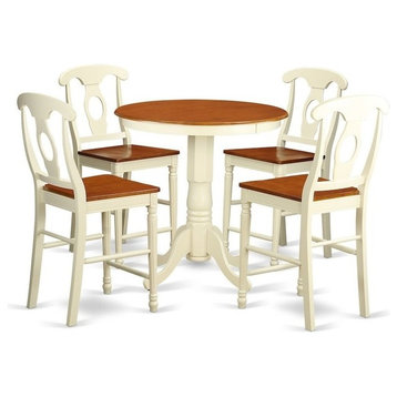 5-Piece Counter Height Table And Chair Set, Dining Table And 4 Kitchen Bar Stool