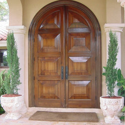 Mahogany Arched Impact Doors - Front Doors