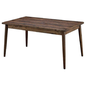 Rustic Rectangular Dining Table, Natural Tone