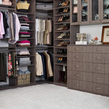 Clean and Classic White Walk-in Closet