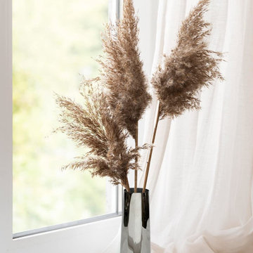 Serene Spaces Living Modern Cylinder Metal Flower Vase, Silver, Small