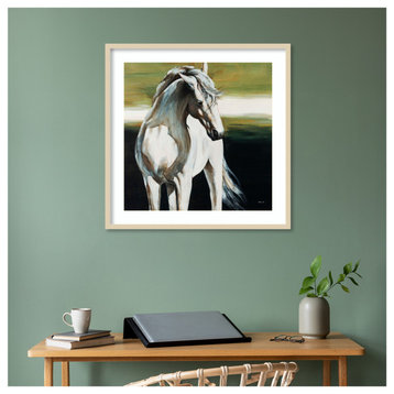 Portrait of Dakota the Horse by Sydney Edmunds Framed Wall Art 33 x 33