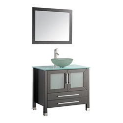 Aruba 36 inch Single Sink Modern Bathroom Vanity Espresso Finish - Bathroom Vanities And Sink Consoles