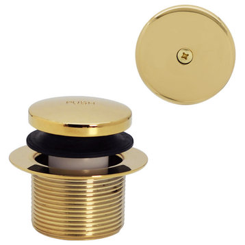 Tip Toe Tub Trim Set With Two-Hole Overflow Faceplate In Polished Brass, Polished Brass