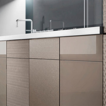 Aluminum Frame Glass Kitchen Cabinet Doors