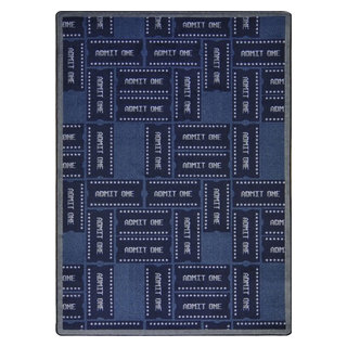 Joy Carpets Any Day Matinee, Theater Area Rug, Admit One, 5'4