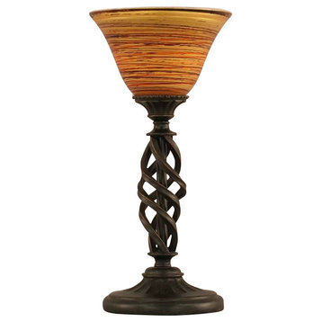 Toltec Lighting Elegante Table Lamp, 7" Firre Saturn Glass