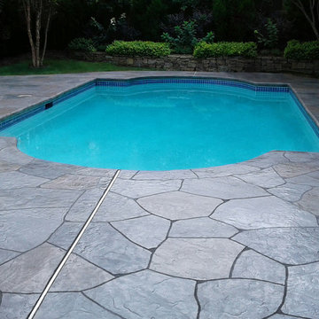 Resurfaced Pool Deck in Grey Base