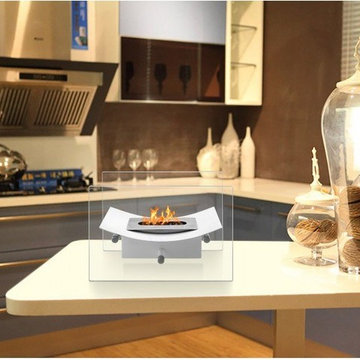 Verona White Tabletop Fireplace