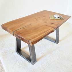 elm and welded steel coffee table - Coffee Tables