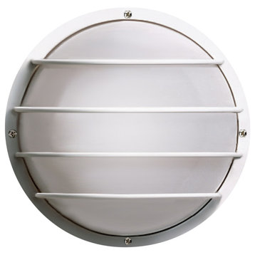 1-Light Poly Round Cage Wall, White