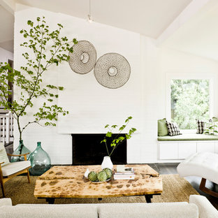 Ispirazione per un piccolo soggiorno moderno con pareti bianche